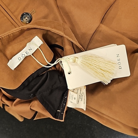 💕DOEN💕 Louvre Pant ~ High Waisted Pleated Ankle Pants Bark Brown 6 NWT - Picture 15 of 16